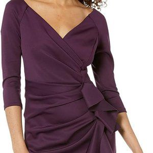 Brand New Size 14 Long Flattering Rouched Dress with Sleeves